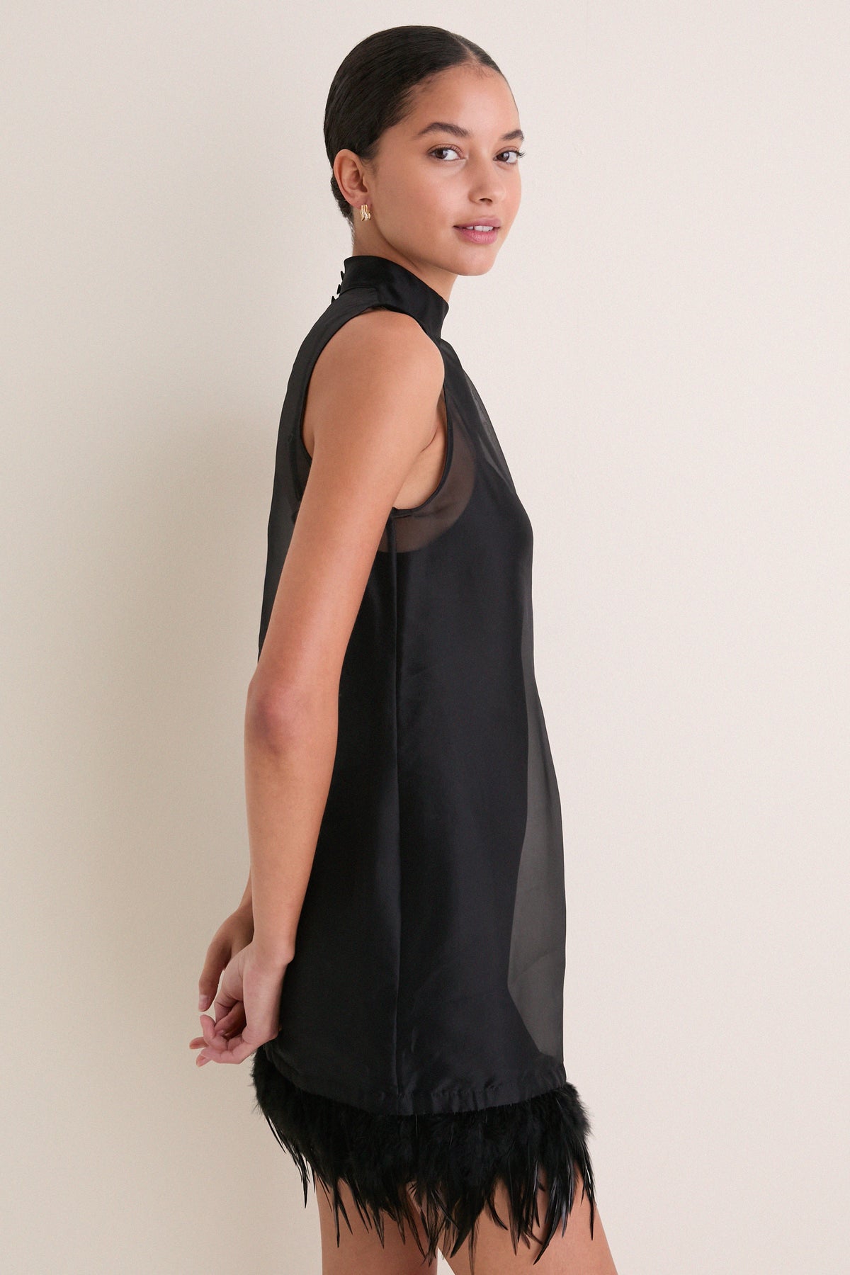Black Albee Silk Mini Dress