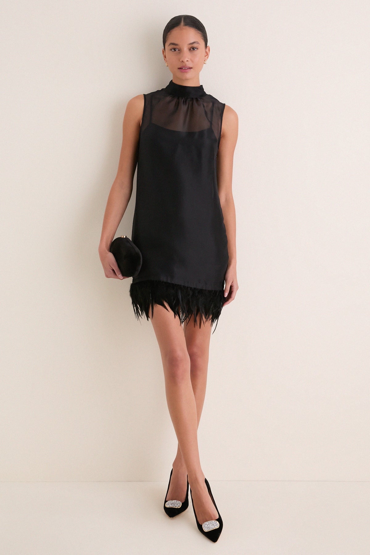 Black Albee Silk Mini Dress