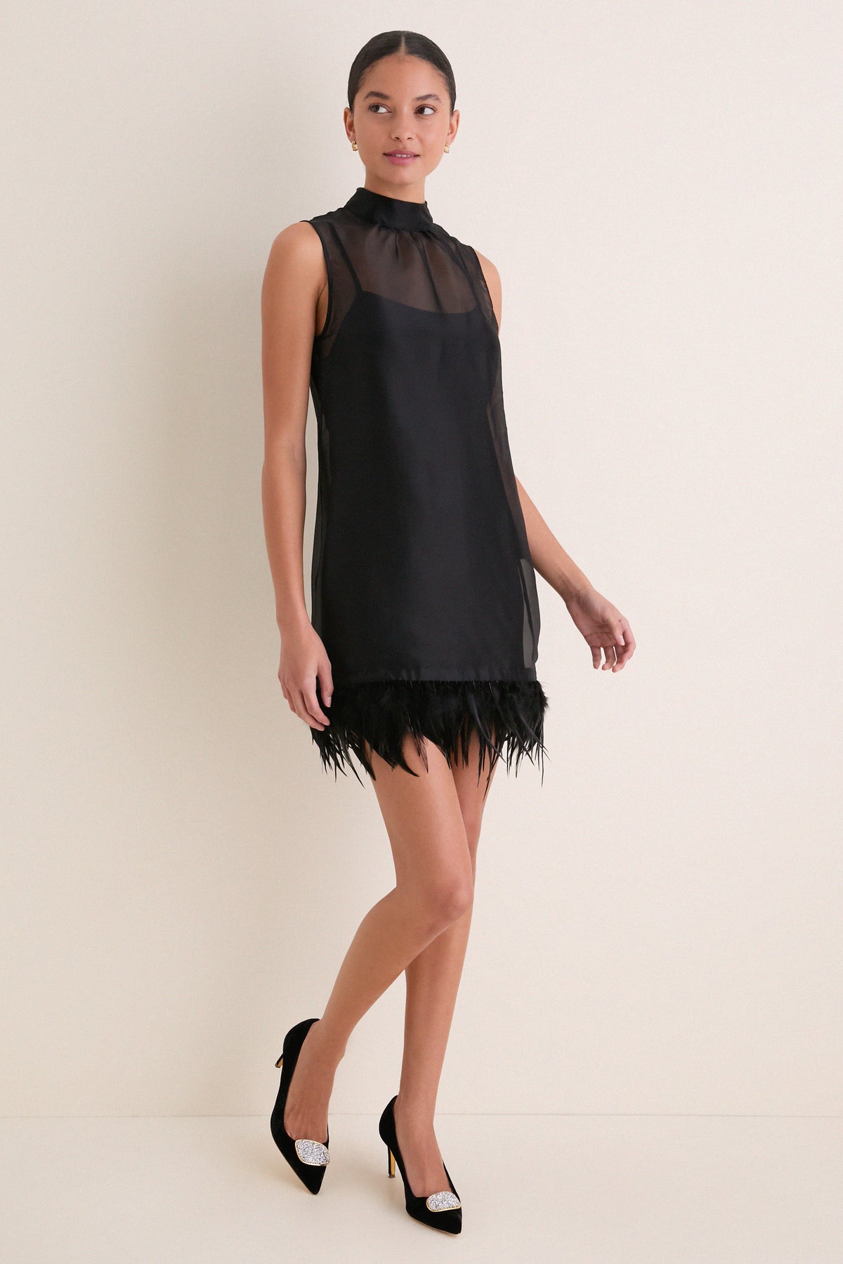 Black Albee Silk Mini Dress