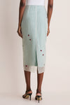 Lady Bug Embroidered Microvichy Green Roxane Skirt