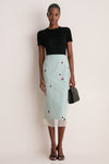 Lady Bug Embroidered Microvichy Green Roxane Skirt