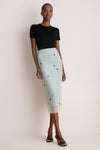 Lady Bug Embroidered Microvichy Green Roxane Skirt