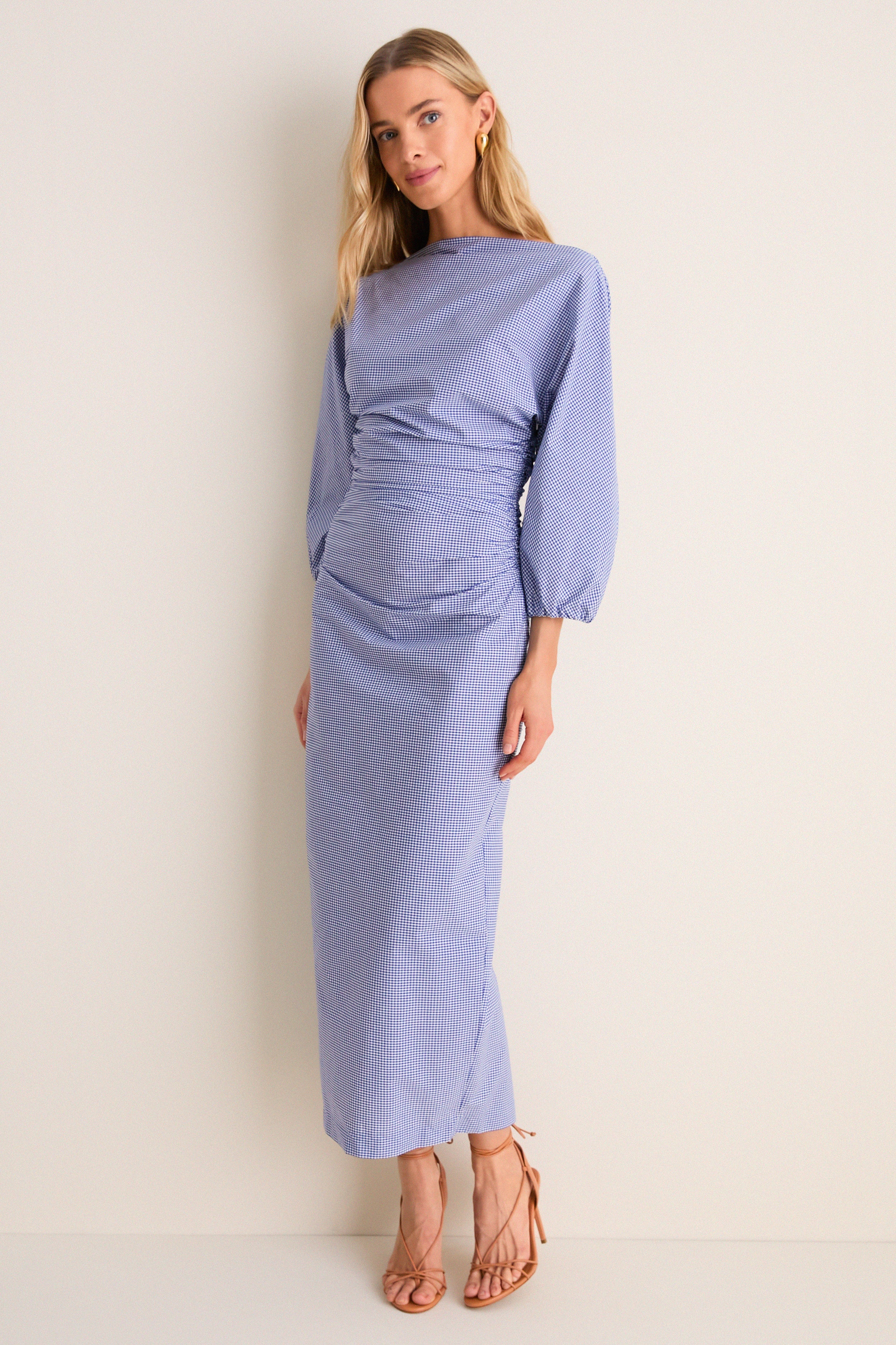 Blue Microvichy Ezra Dress | Bernadette
