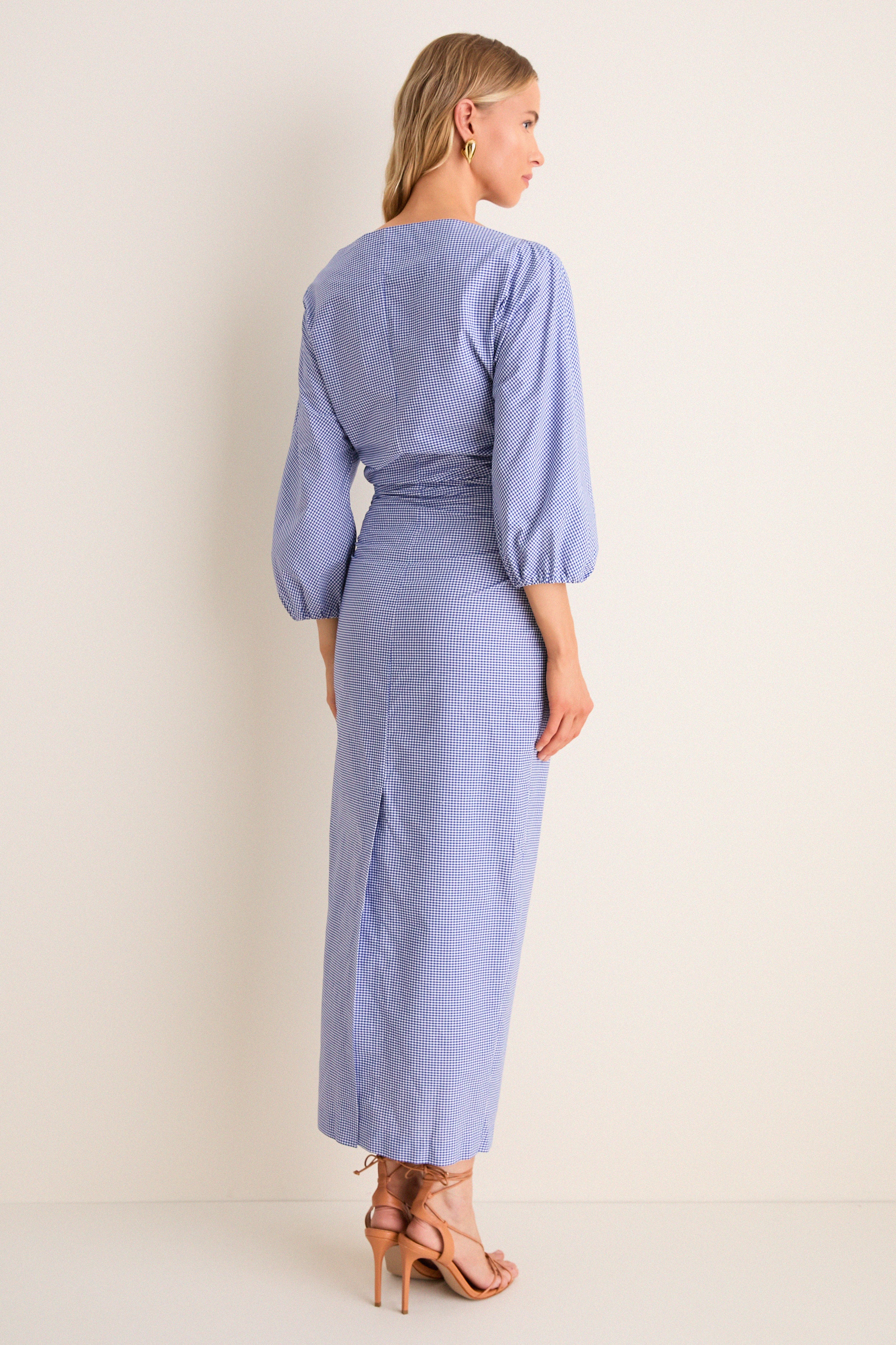 Blue Microvichy Ezra Dress | Bernadette