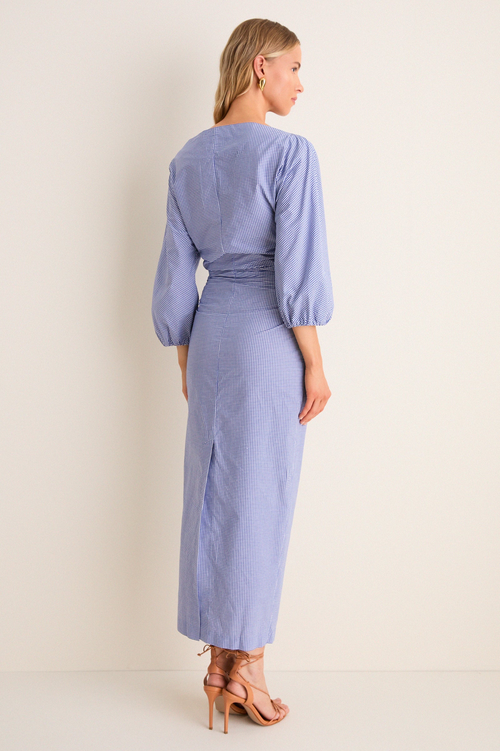 Blue Microvichy Ezra Dress