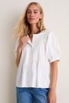 White Cotton Hand-Smocked Aurora Top