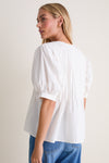 White Cotton Hand-Smocked Aurora Top
