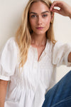 White Cotton Hand-Smocked Aurora Top