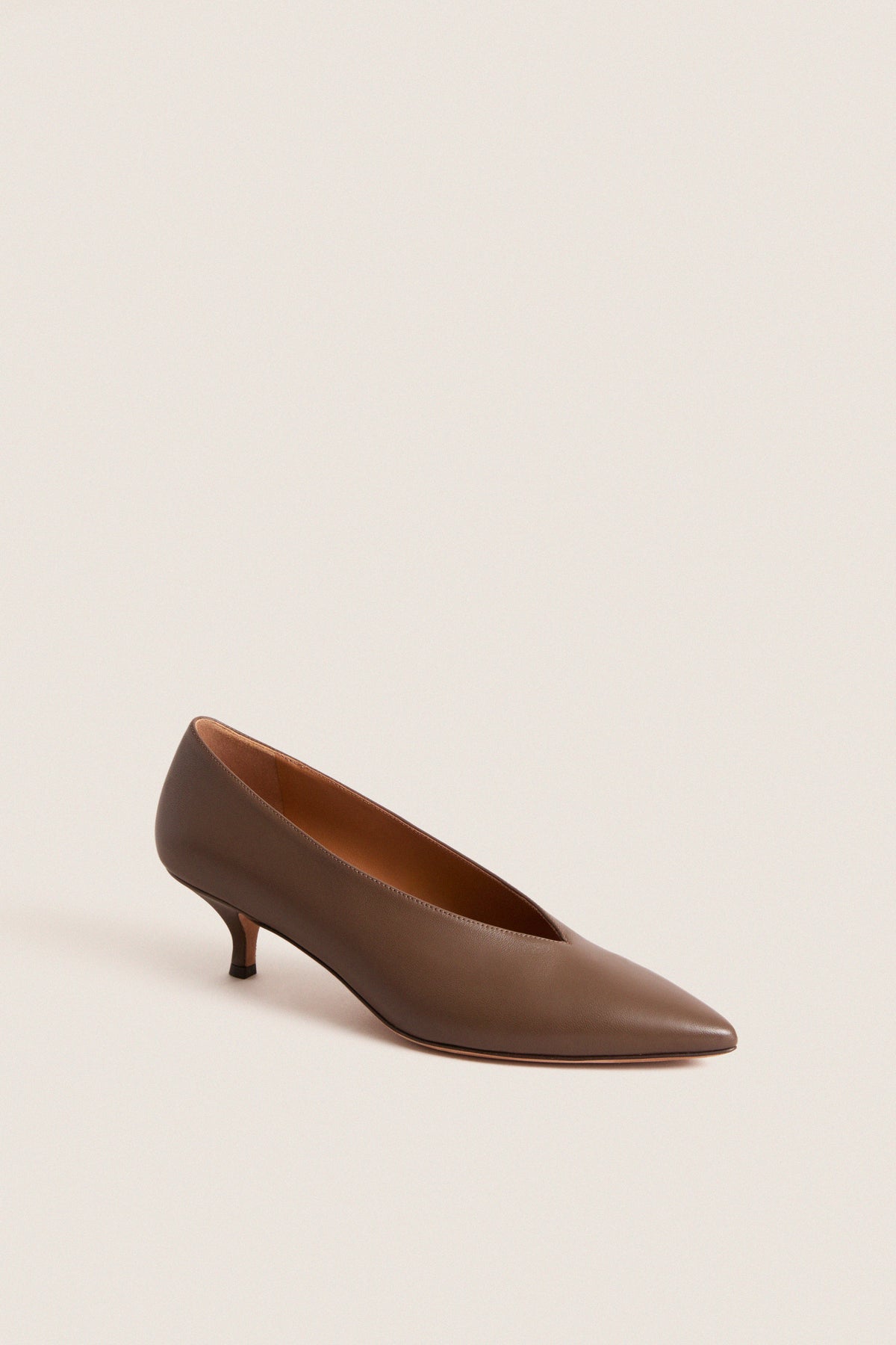 Chocolate Nappa Veneto Heels