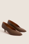 Chocolate Nappa Veneto Heels