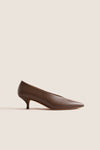 Chocolate Nappa Veneto Heels