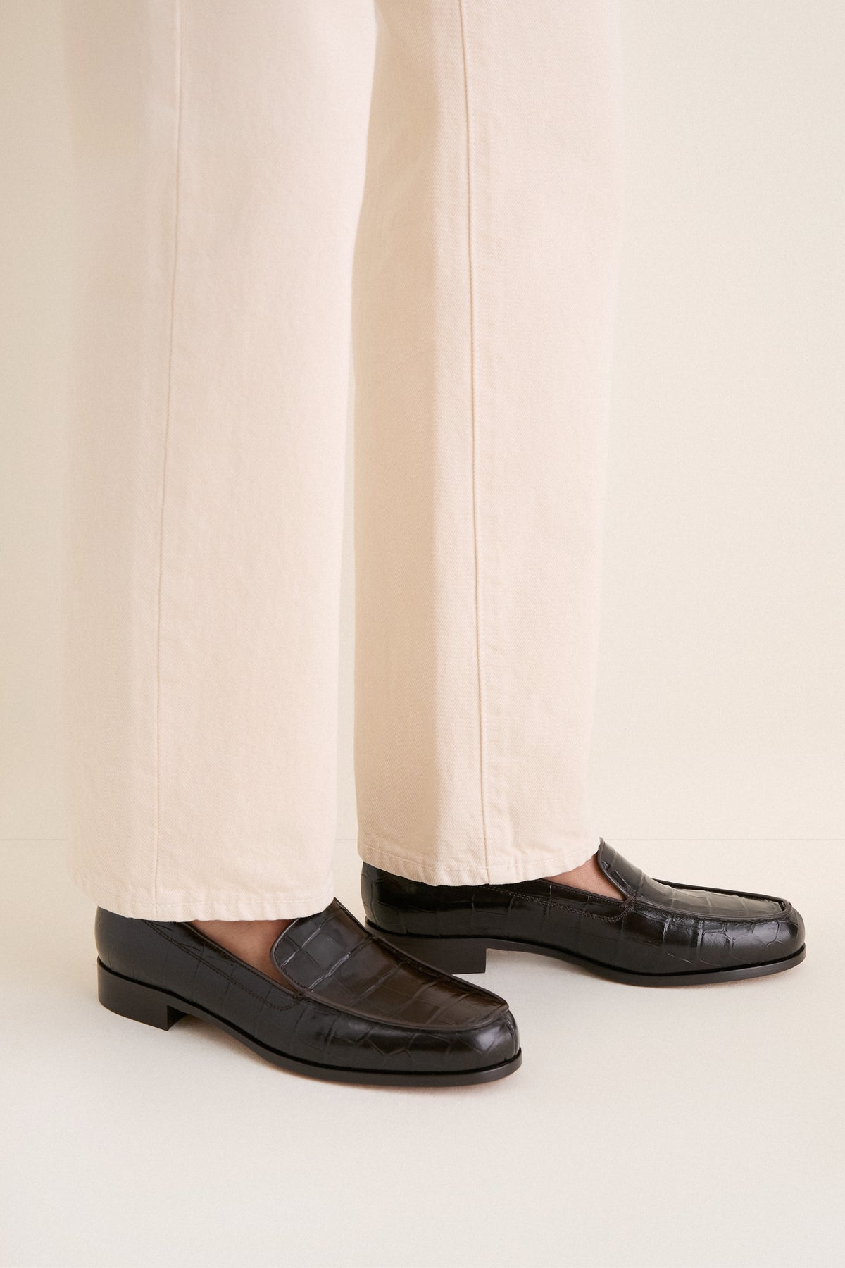 Espresso Embossed Croc Danielle Loafer