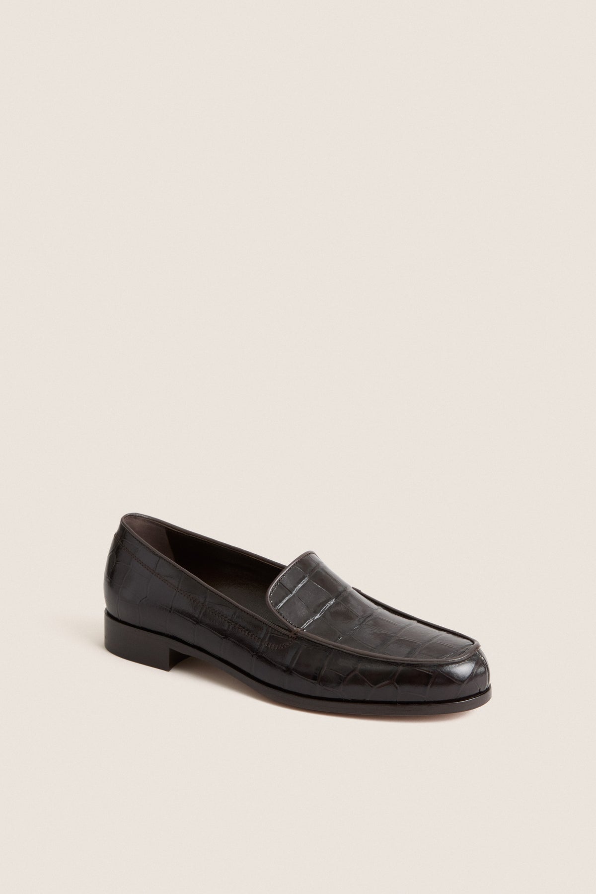 Espresso Embossed Croc Danielle Loafer