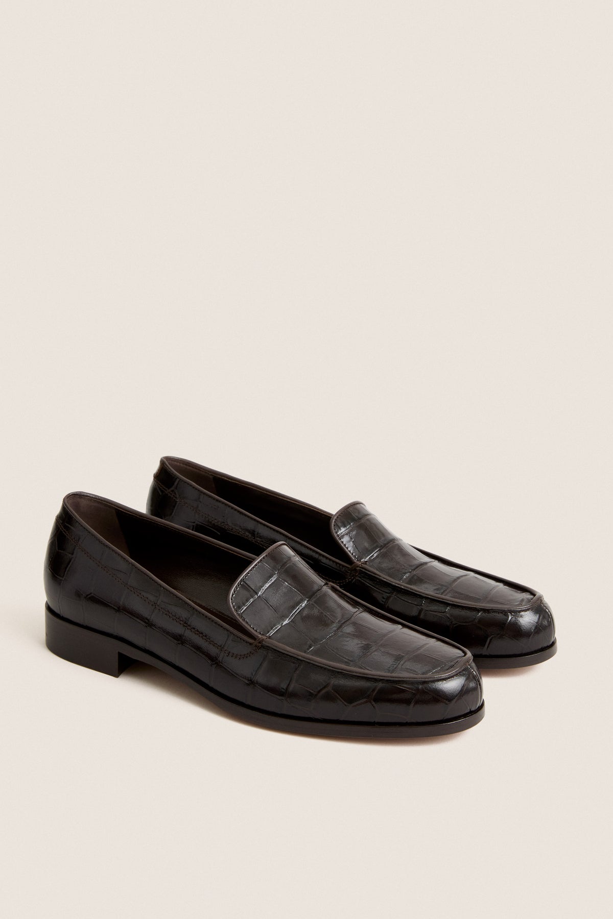 Espresso Embossed Croc Danielle Loafer