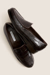 Espresso Embossed Croc Danielle Loafer
