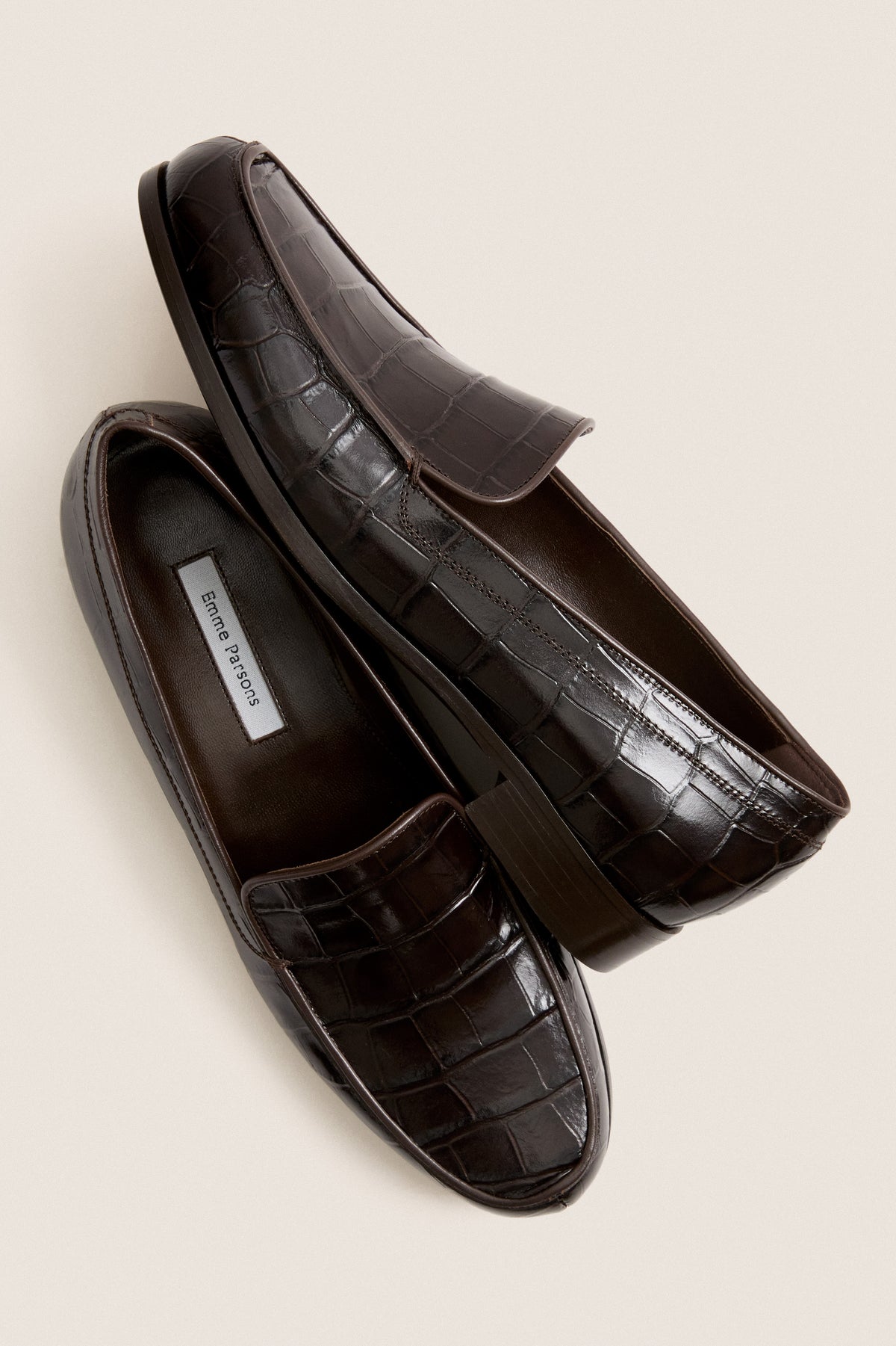 Espresso Embossed Croc Danielle Loafer