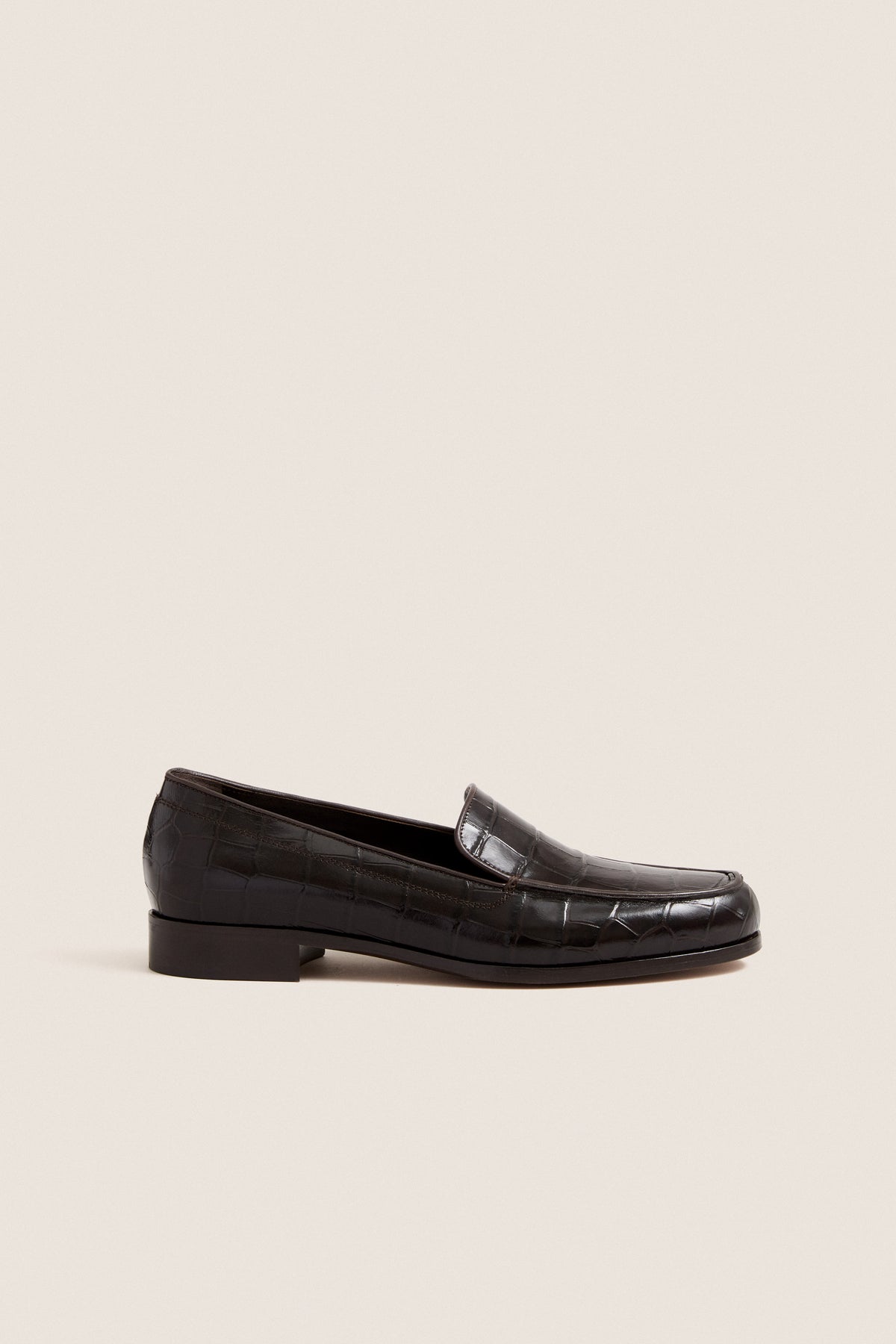 Espresso Embossed Croc Danielle Loafer