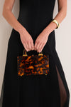 Tortoise Acrylic Top Handle Bag