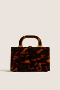 Tortoise Acrylic Top Handle Bag