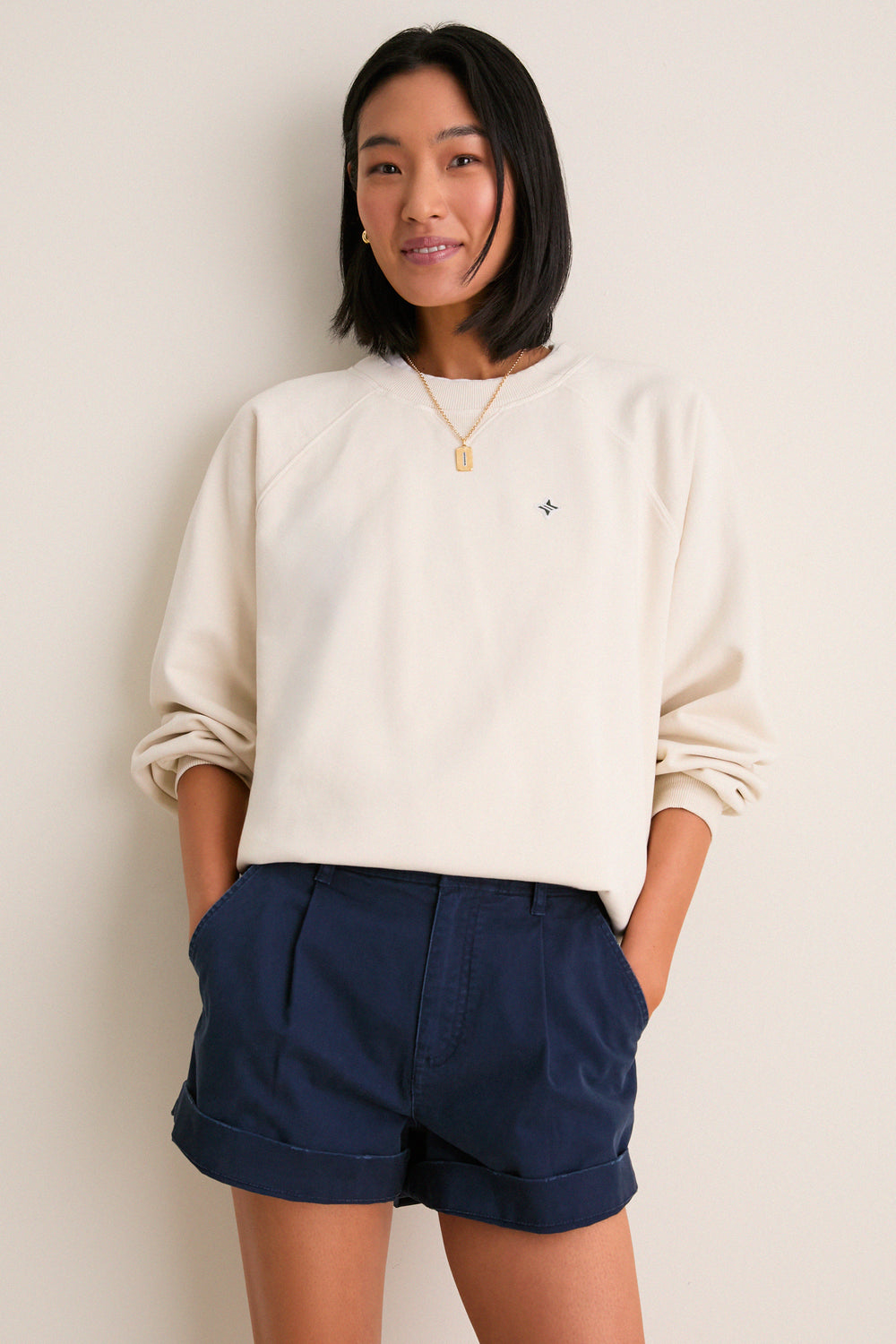 Women's Oversized Ecru French Terry Sandbar Sweatshirt