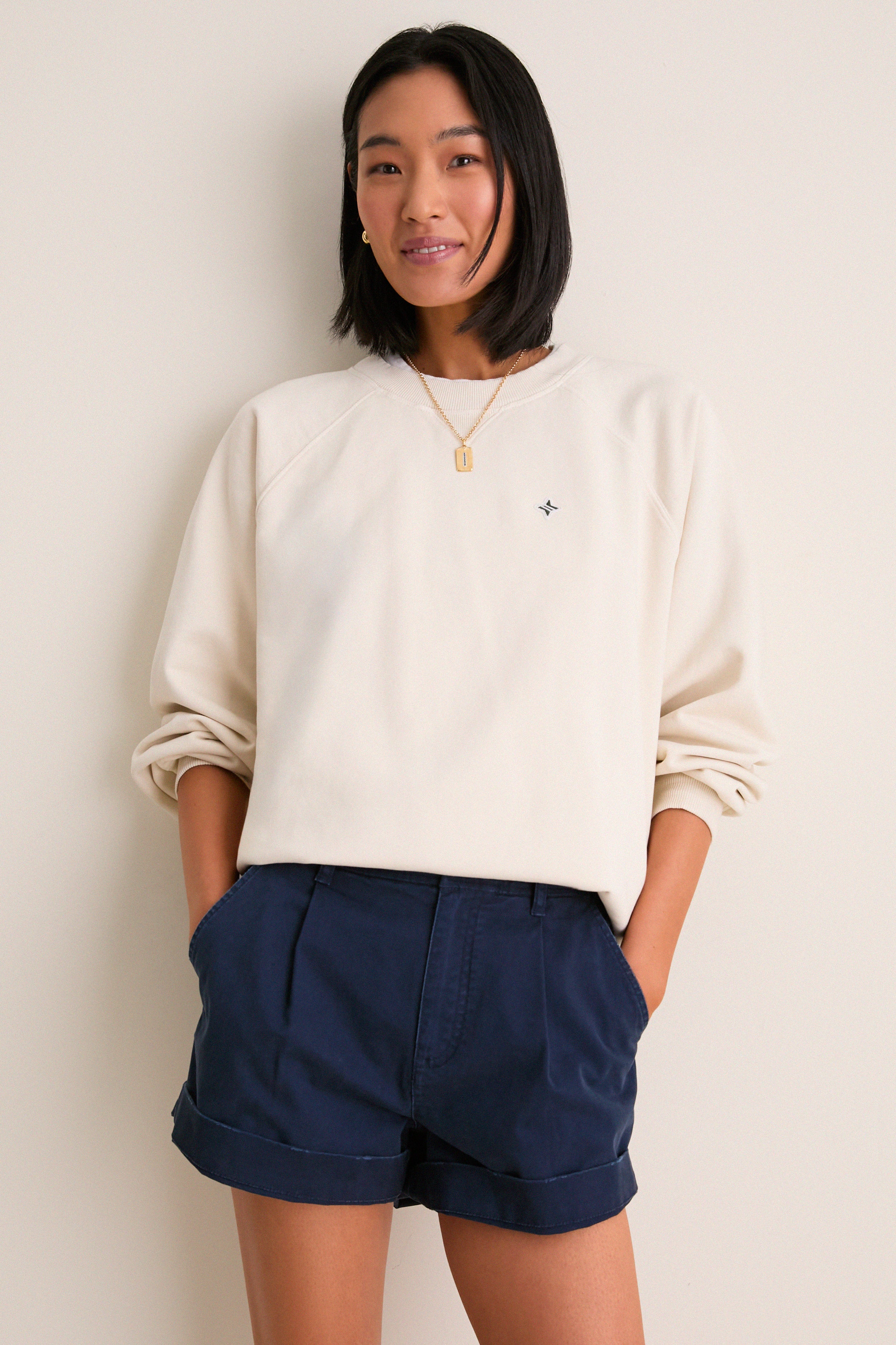 Women's Oversized Ecru French Terry Sandbar Sweatshirt