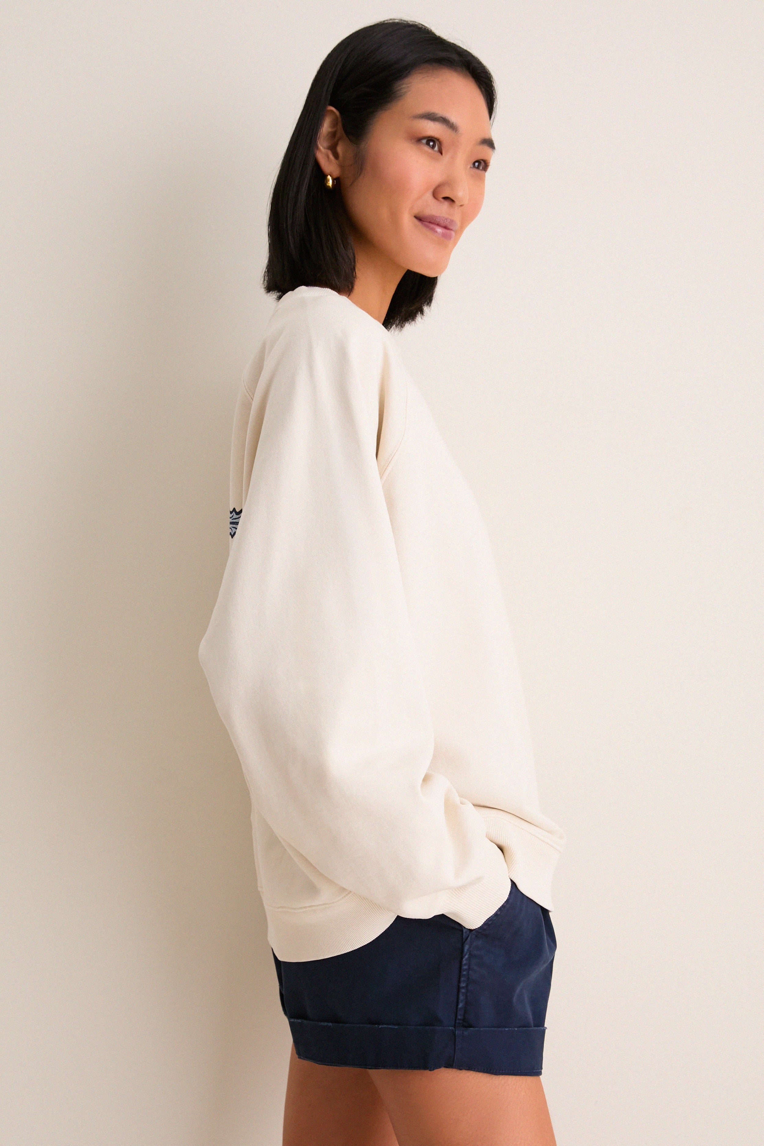 Women's Oversized Ecru French Terry Sandbar Sweatshirt