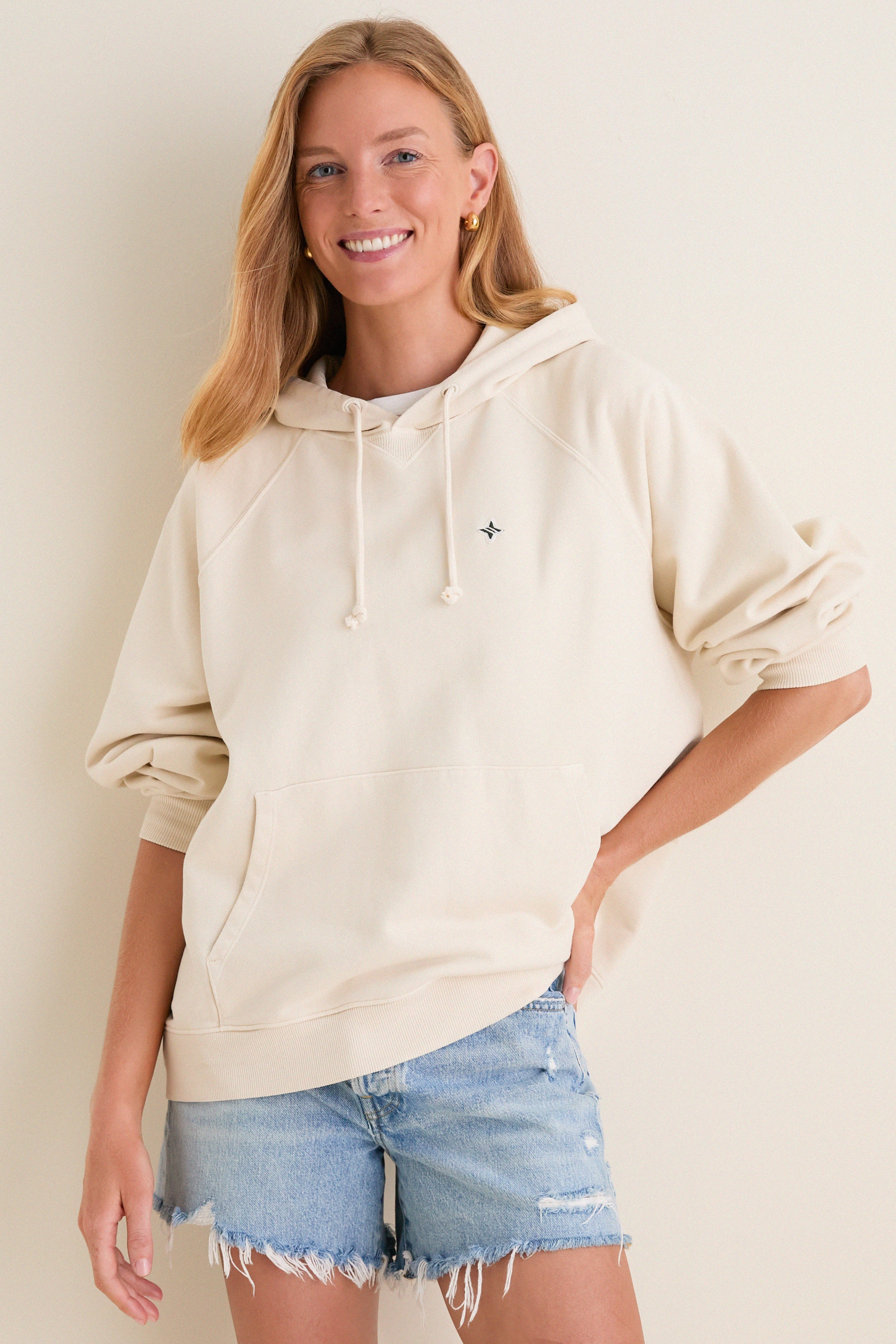 Women's Oversized Ecru French Terry Surfside Hoodie | Tuckernuck