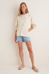 Women's Oversized Ecru French Terry Surfside Hoodie