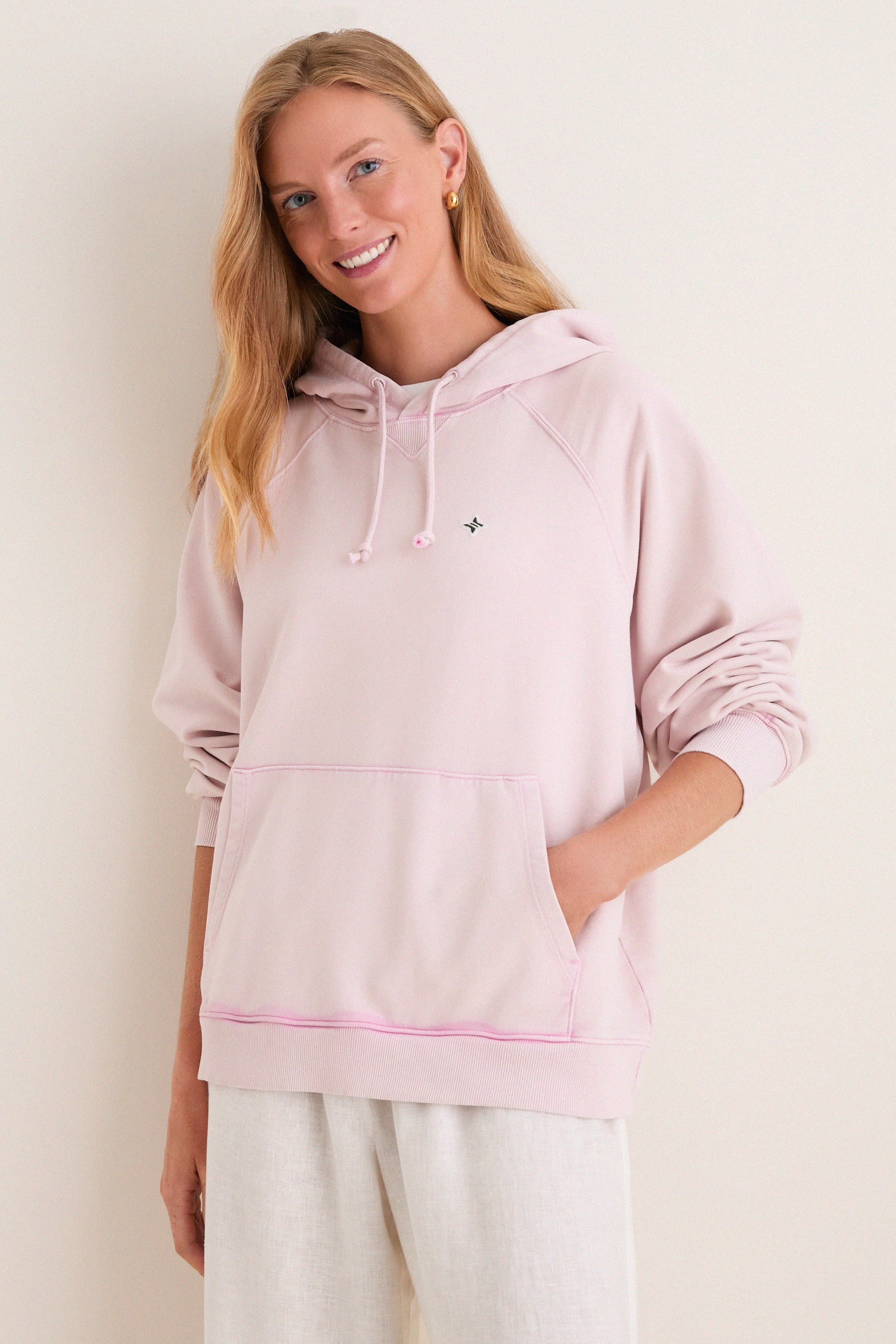 Women's Oversized Pink French Terry Surfside Hoodie | Tuckernuck