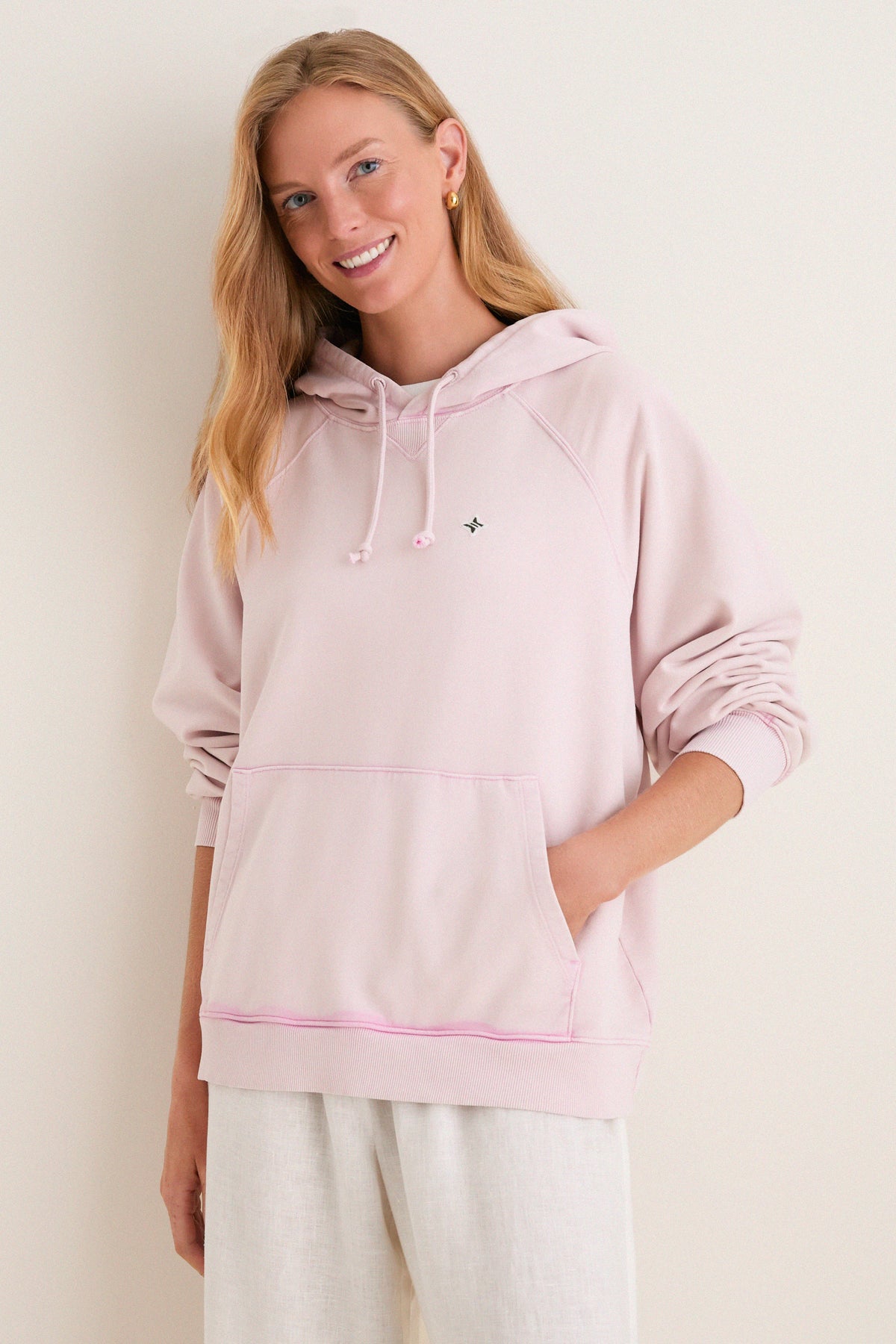 Women's Oversized Pink French Terry Surfside Hoodie