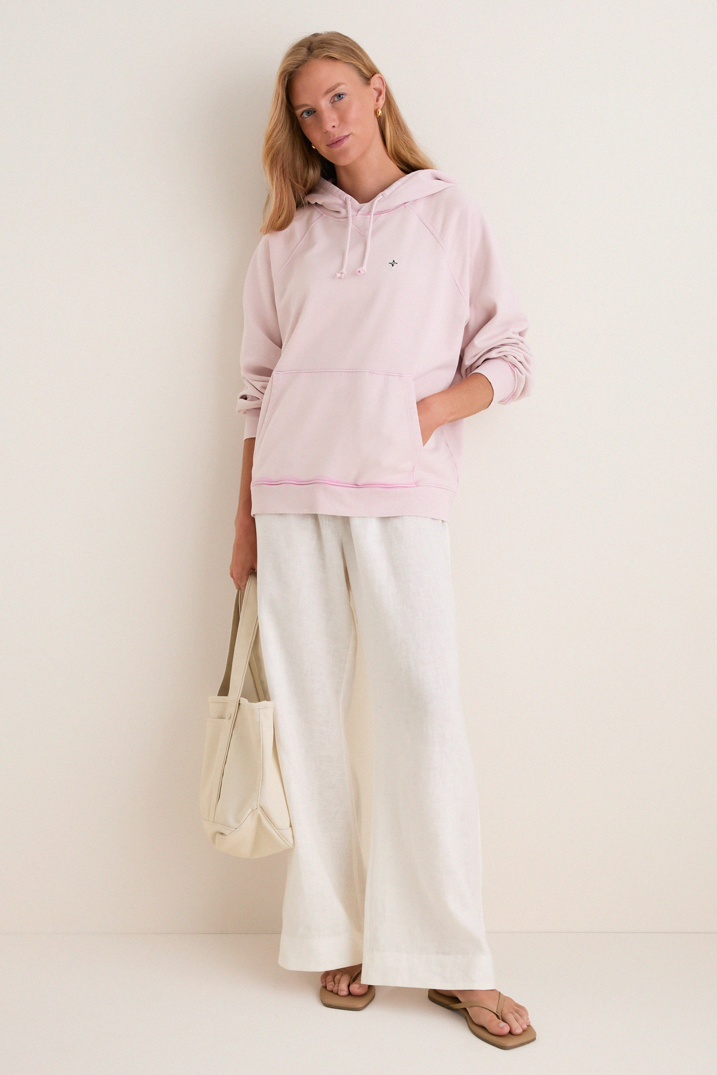 Women's Oversized Pink French Terry Surfside Hoodie | Tuckernuck