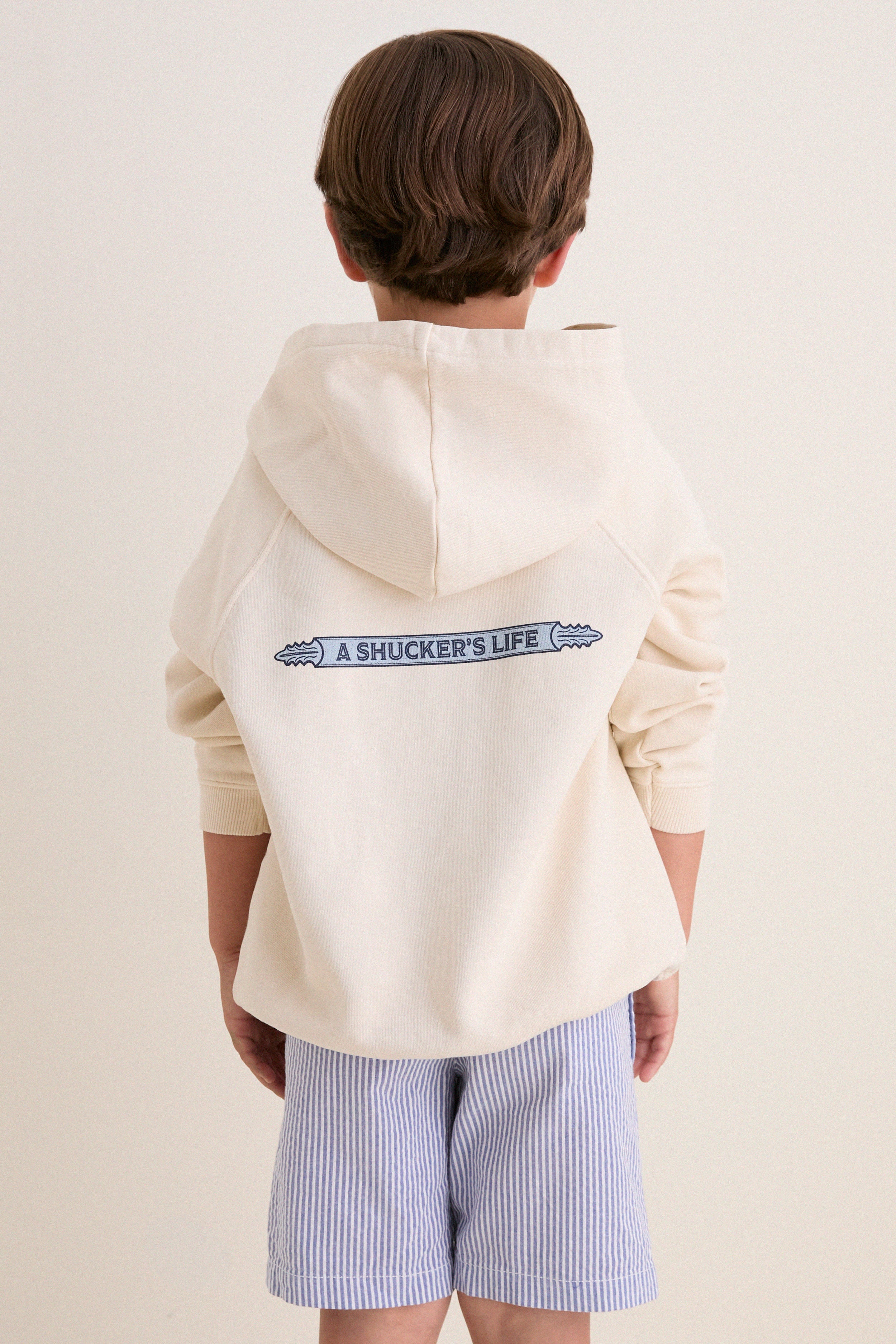 Kids Ecru French Terry Surfside Hoodie