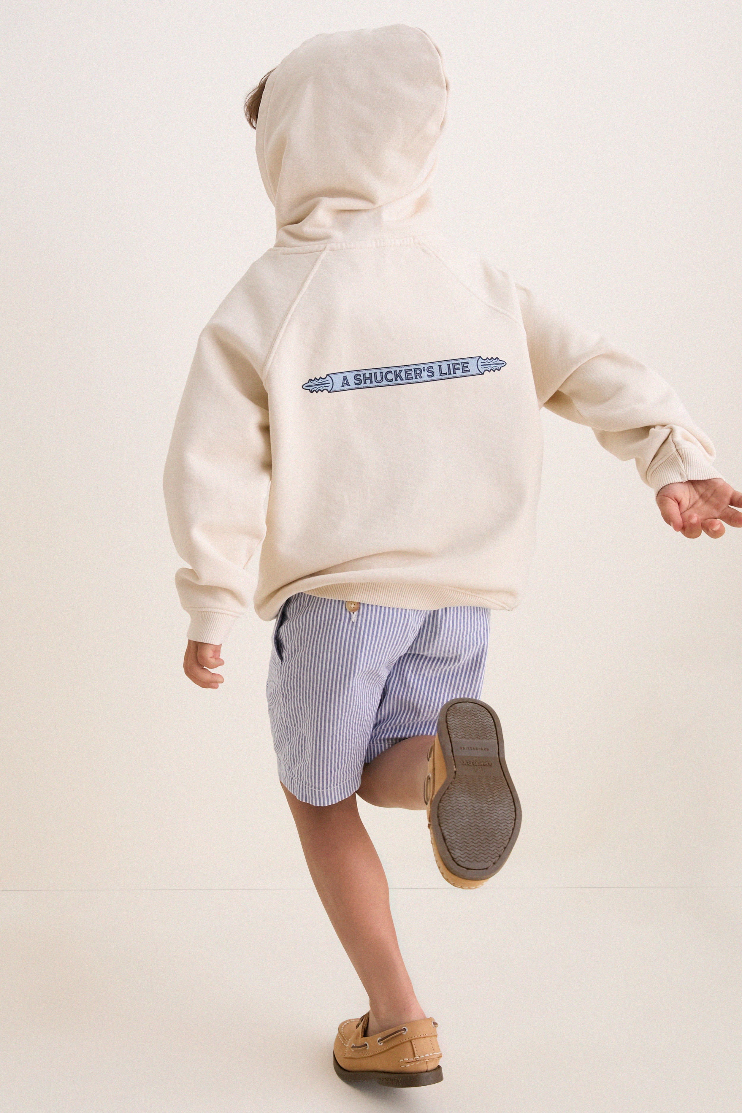 Kids Ecru French Terry Surfside Hoodie