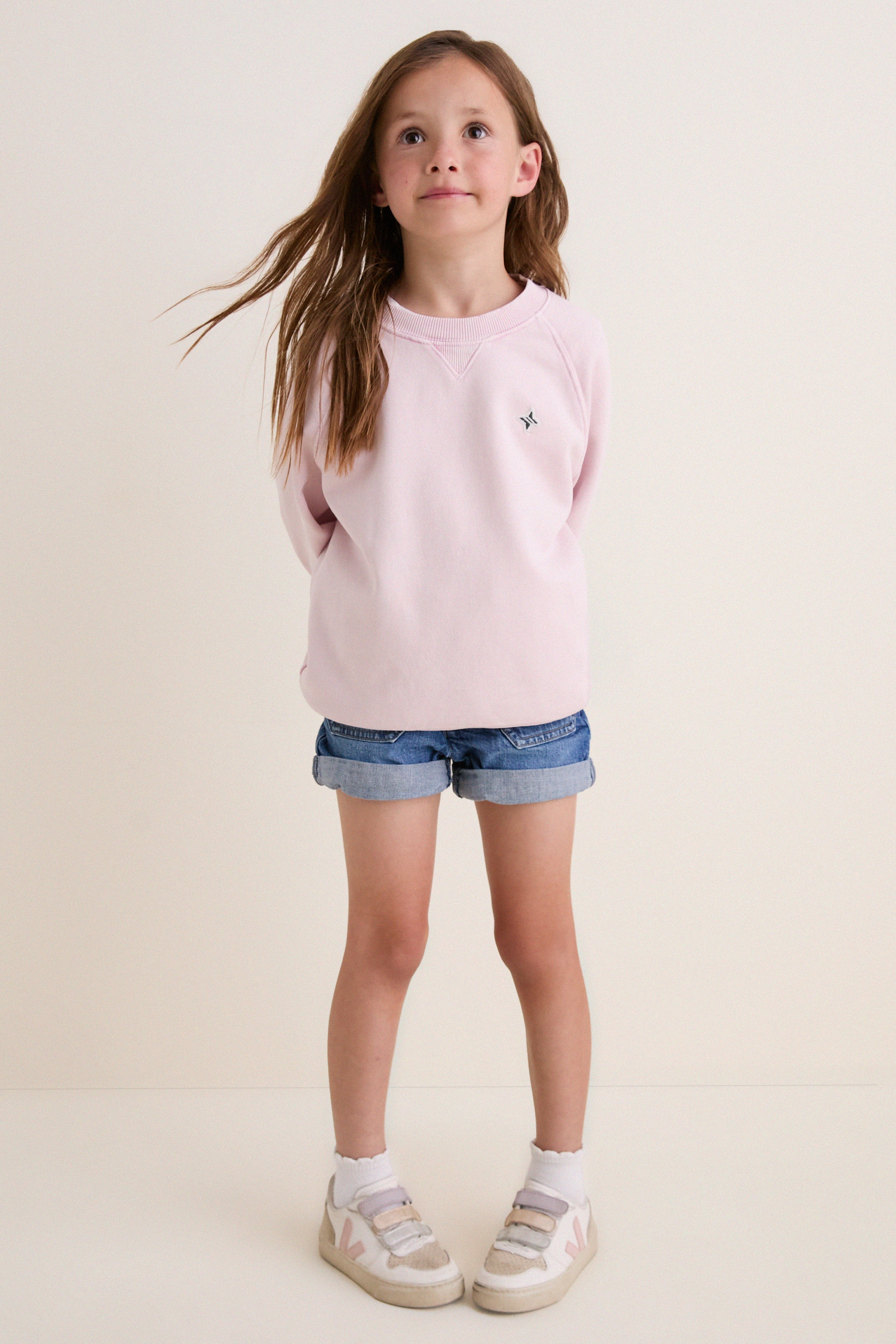 Kids Pink French Terry Jetties Sweatshirt