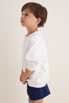 Kids White French Terry Jetties Sweatshirt