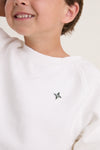 Kids White French Terry Jetties Sweatshirt