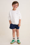 Kids White French Terry Jetties Sweatshirt