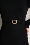 Black Calf Hair and Gold Georgia Wide Belt