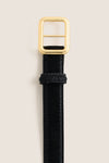 Black Calf Hair and Gold Georgia Wide Belt
