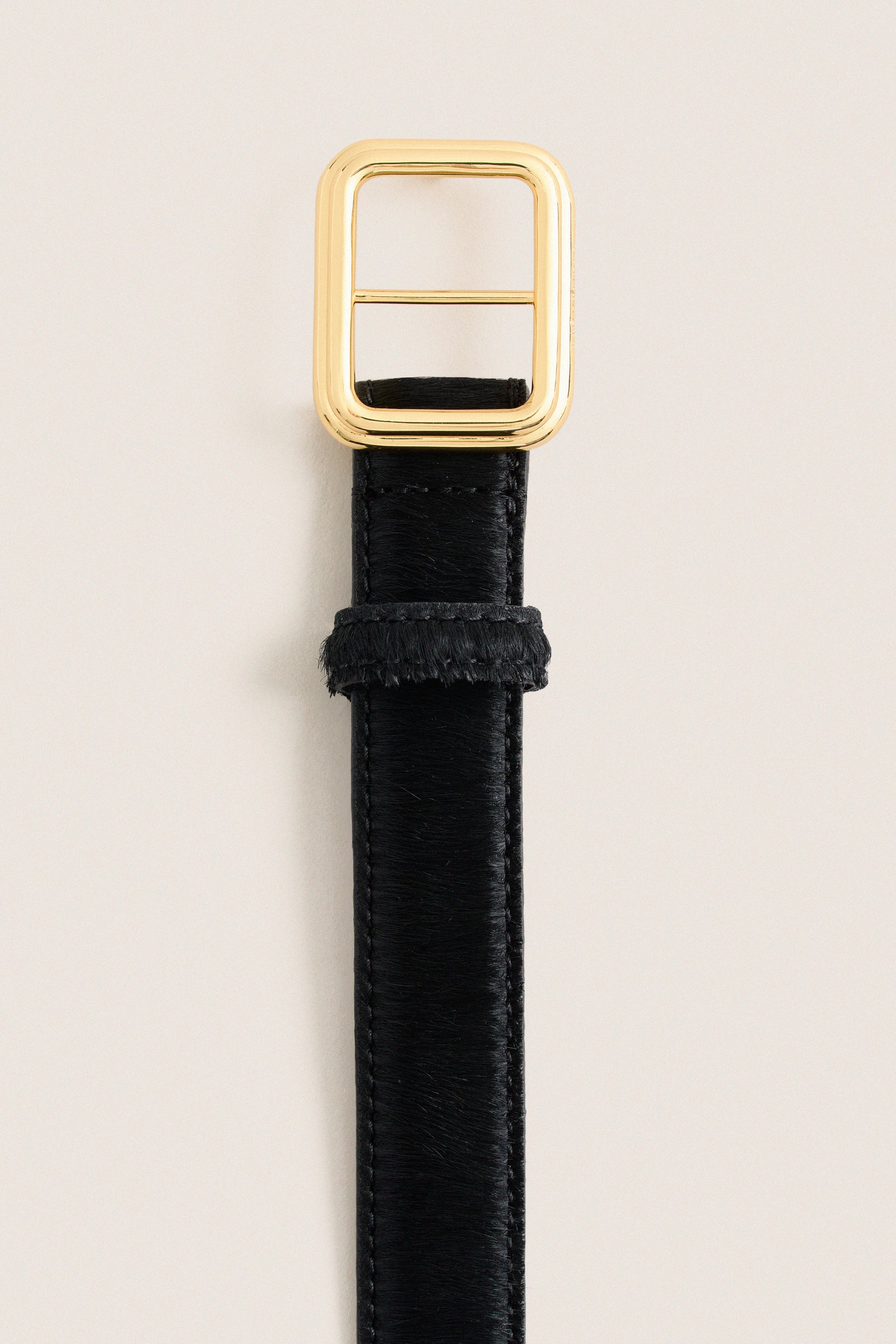Black Calf Hair and Gold Georgia Wide Belt
