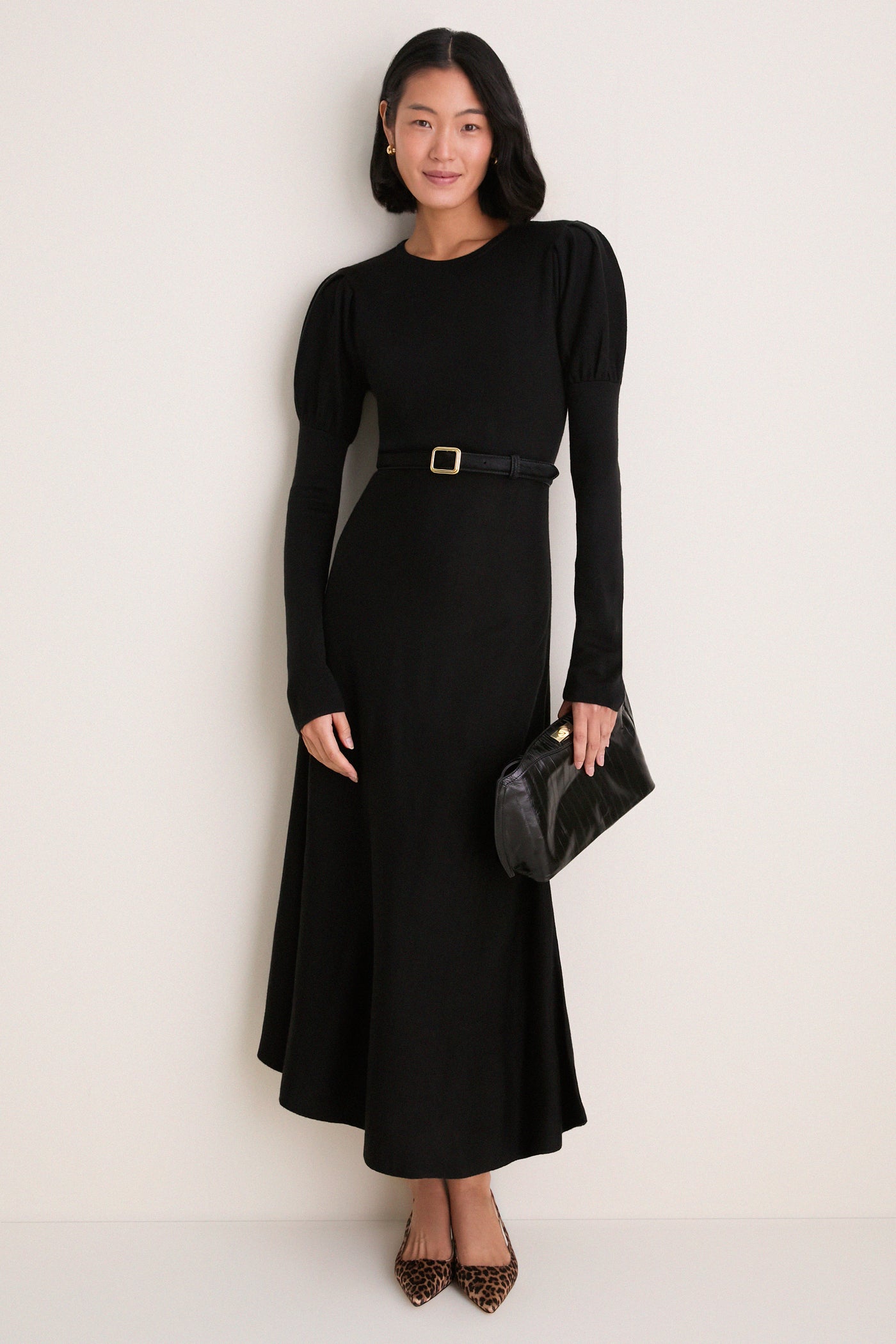 Black Calf Hair and Gold Georgia Wide Belt