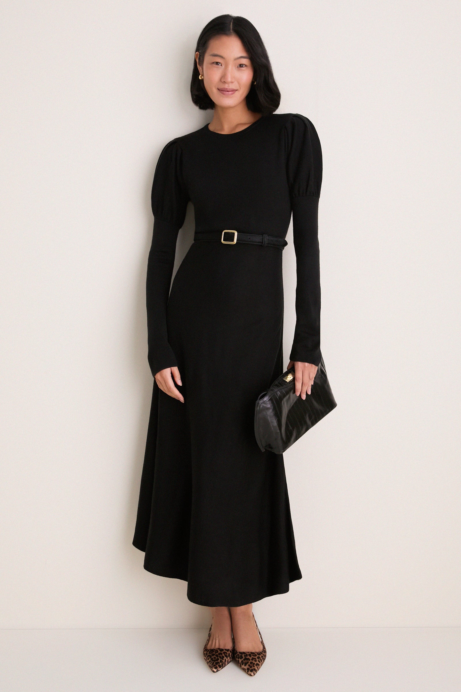 Black Calf Hair and Gold Georgia Wide Belt