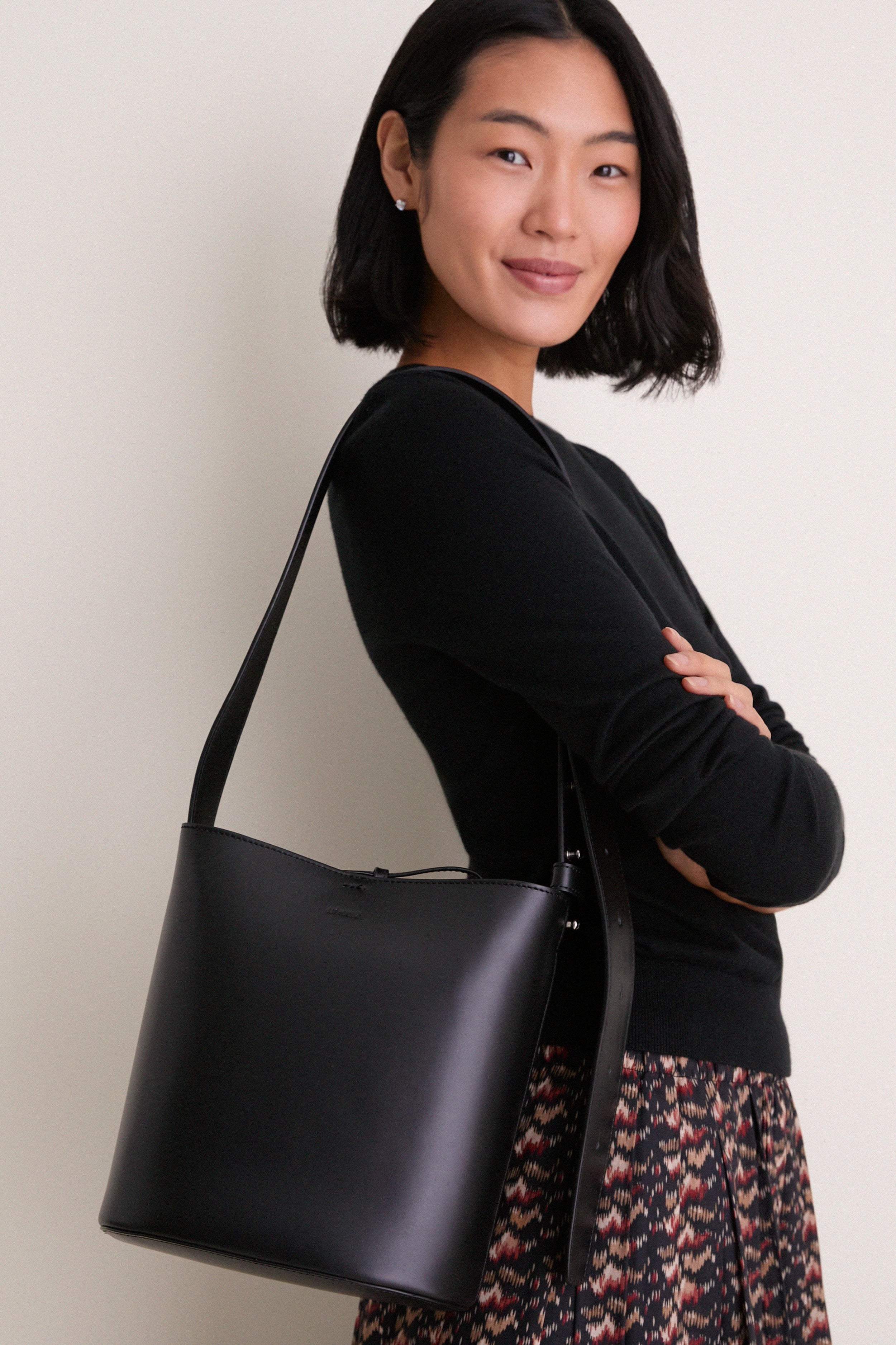 Solid Black Paula Tote