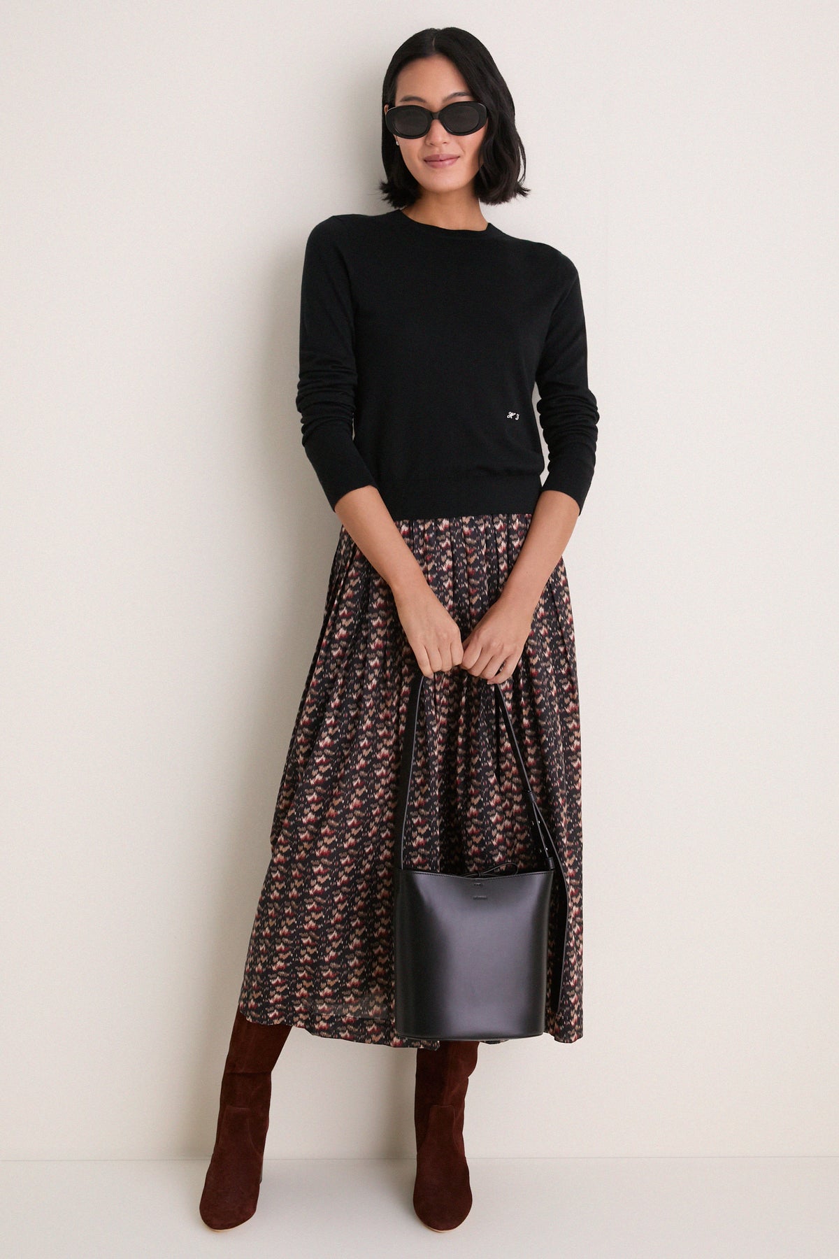 Solid Black Paula Tote