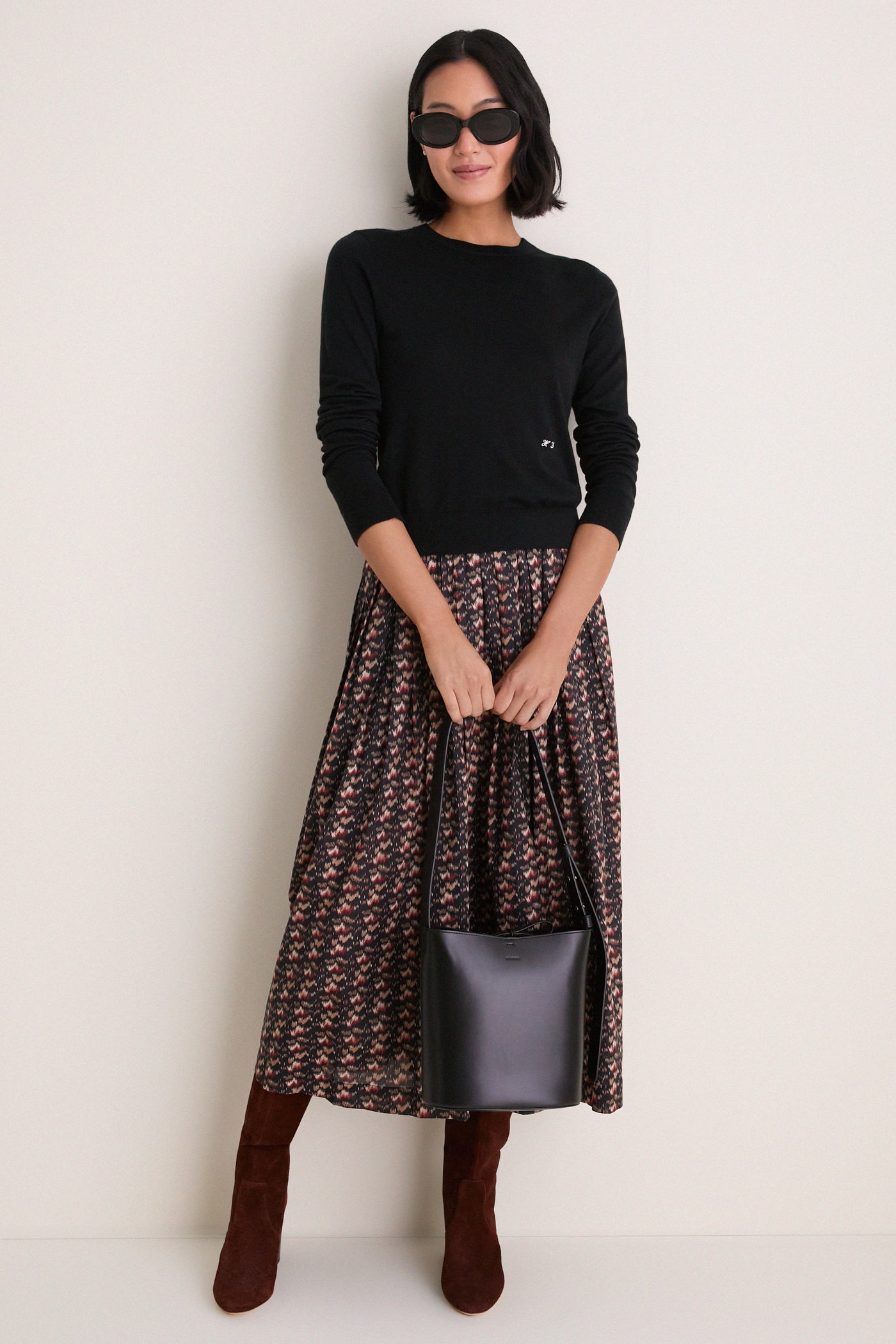 Solid Black Paula Tote