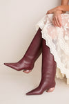 Dark Winter Plum City Knee Low Heel Boots