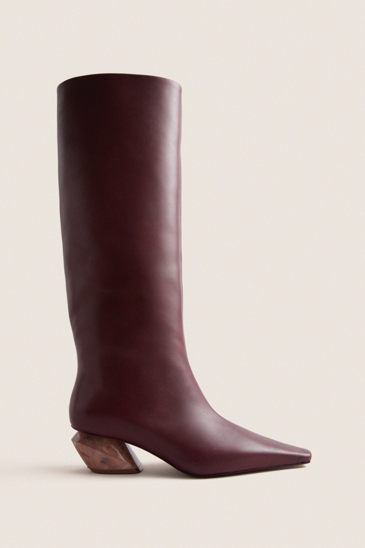 Dark Winter Plum City Knee Low Heel Boots