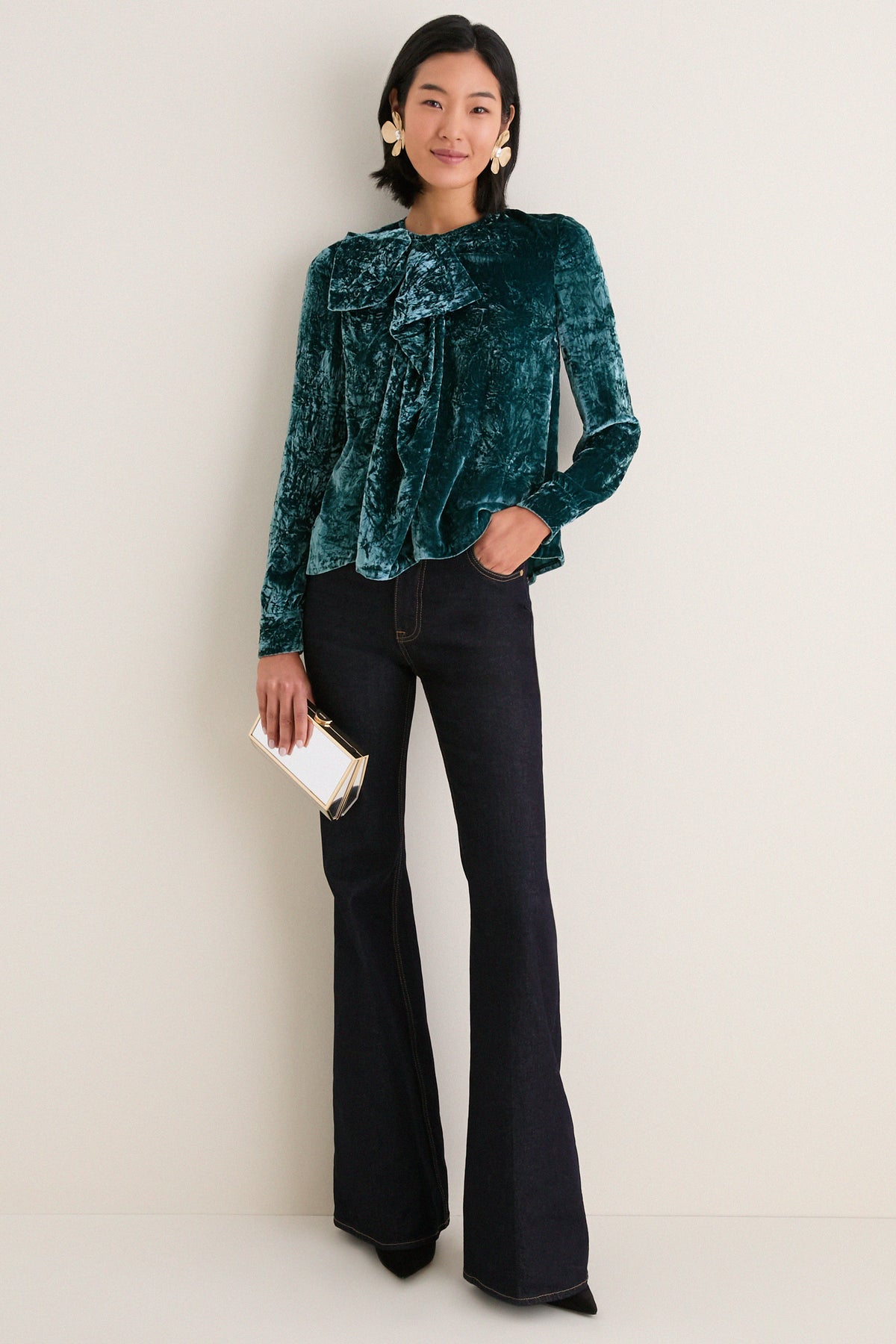 Brushed Brass Lucky Earrings