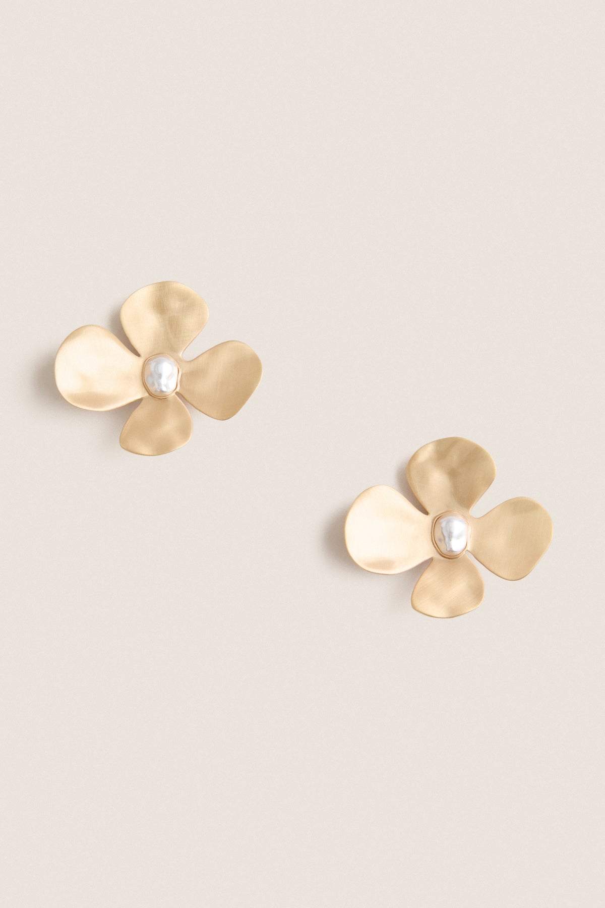 Brushed Brass Lucky Earrings