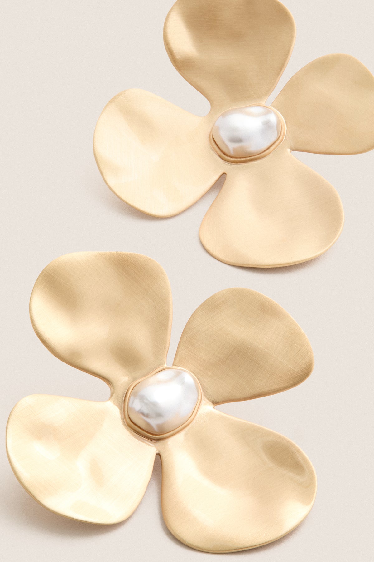 Brushed Brass Lucky Earrings